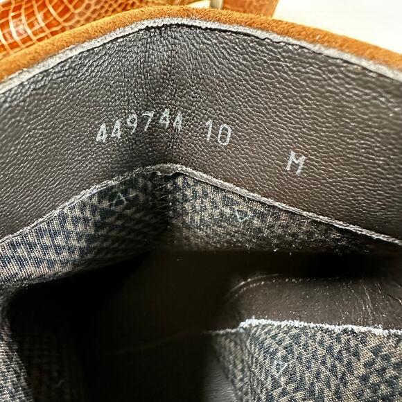 Aquatalia NWOB Denisse Croc-Embossed Leather Ankle Boots Size 10 Brown - Picture 8 of 10